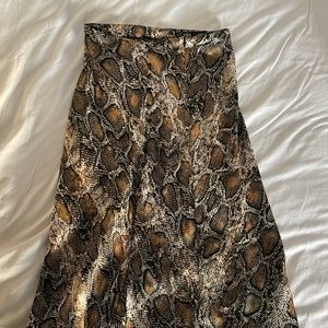 Animal print silk skirt